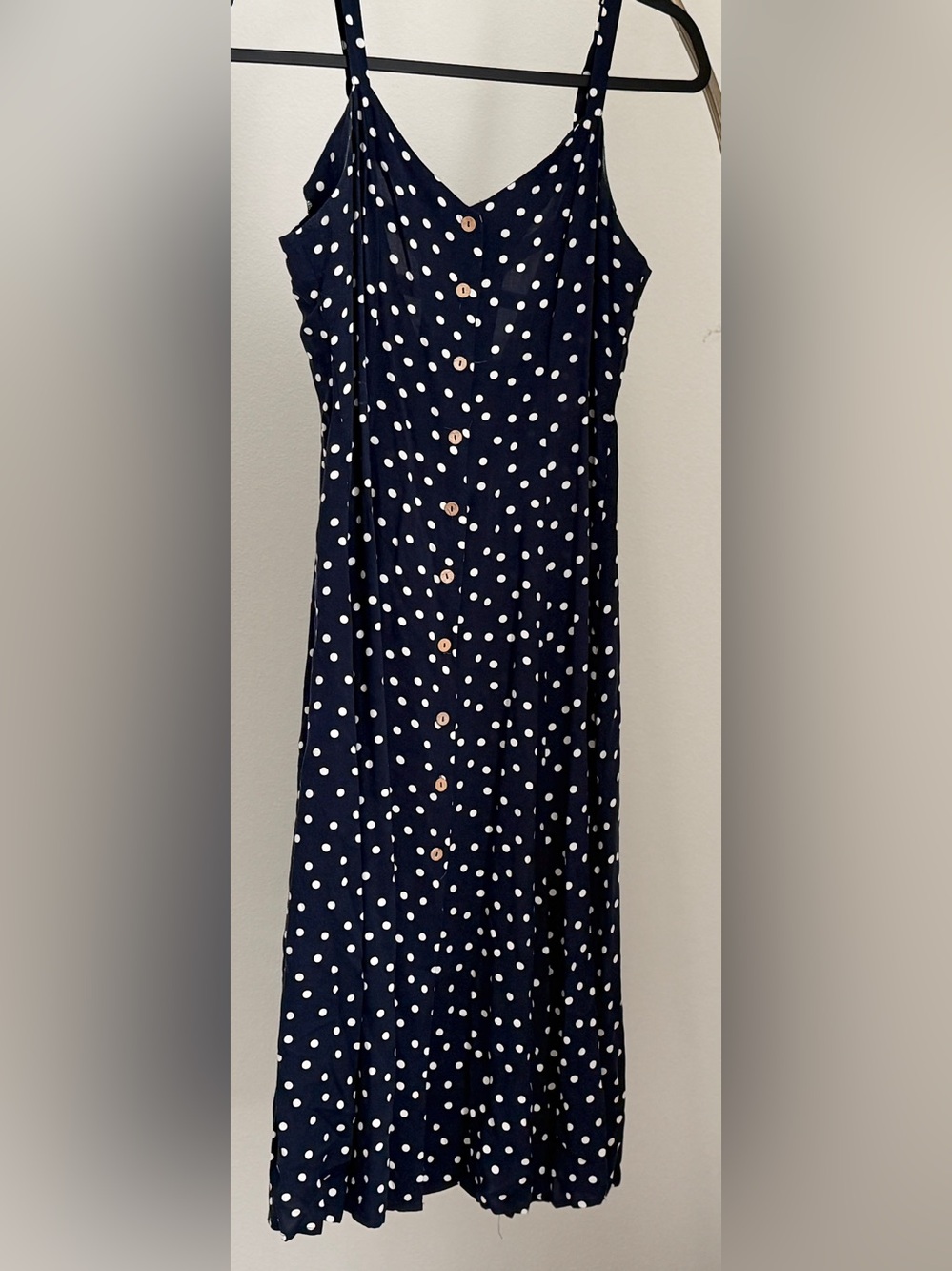 Forever 21 Navy & White Polka Dot Midi Sundress